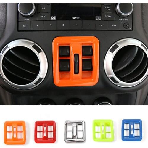 SHINEKA Window Button Decorated All-inclusive Section Window Switch Button Frame Cover Trim For Jeep Wrangler 2011-2017