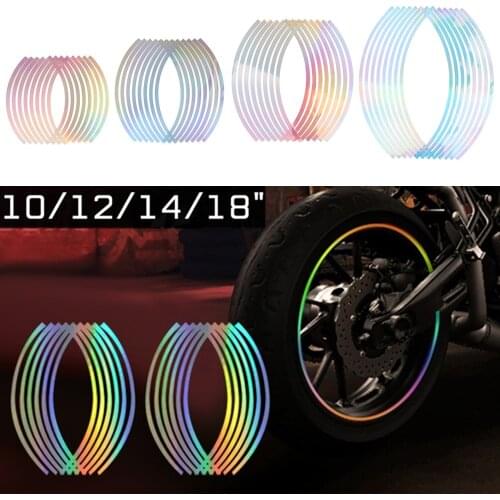 10/12/14/18" Laser Wheel Rim Tape For Motorcycle & Car Reflective Body Sticker