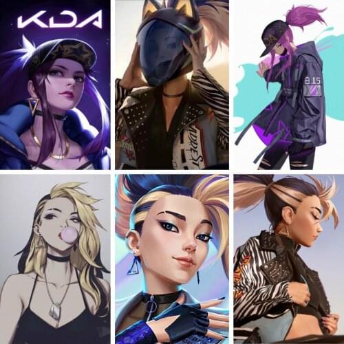Top Games Akali Real Damage/KDA Series Skin Poster Game Poster/anime Wall Art Canvas Print Picture Painting Modern Home Decor