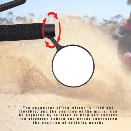 Bike Rearview Mirror 360 Degrees Rotatable Mountain Bike Handlebar End Mounted Flat Wide Angle Mirror Bicycle Accessory