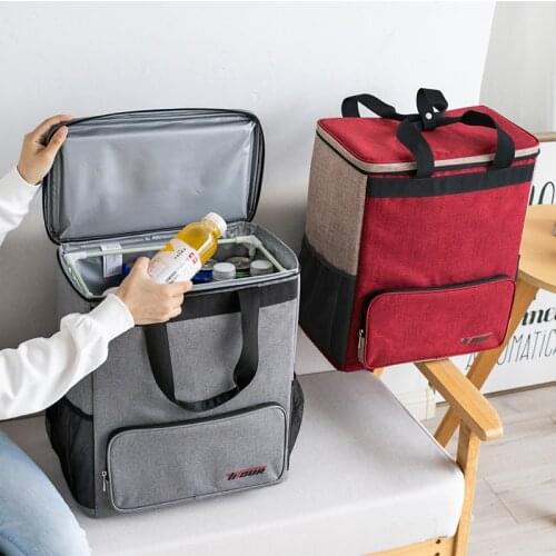 Larger Capacity Picnic Cooler Bags Shoulders Outdoor Camping Hiking Backpack Waterproof Snacks Drink Fruit Thermal Container