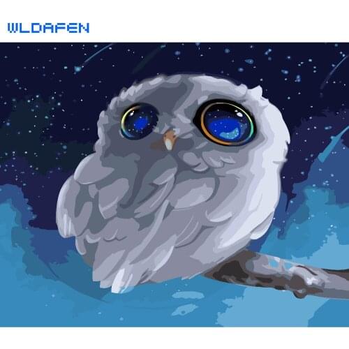 Frameless wall picture painting by numbers canvas home decor number Bird pictures unique gift