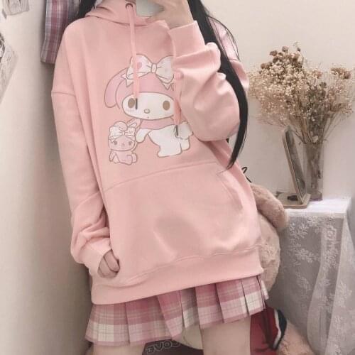 Hoodies Women Y2K Cartoon Print Sweet Hoodies for Girls Oversized Sweatshirt Autumn Korean Pullover Hoodie Sweatshirts Women