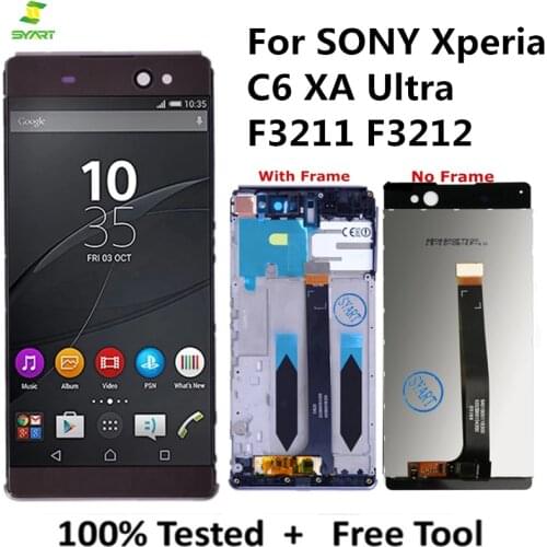 6.0" New IPS LCD Frame For SONY Xperia C6 XA Ultra F3211 F3212 LCD Display Screen Touch Screen Digitizer Complete Replacement