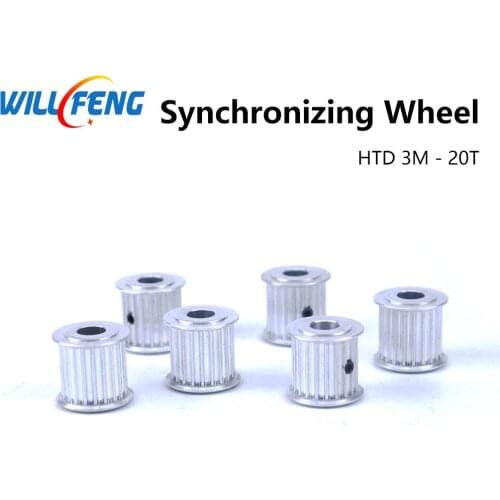 Will Feng HTD 3M-15 20Teeth Timing Pulley Wide 16mm Bore 8mm Aluminum Synchronous Wheel Gear Pulley For Motor And Laser Machine