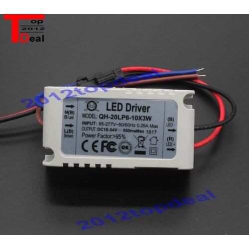 1-10pcs/lot Inside LED Driver Lighting Transformers 85-265v for 6-10X3W LED Lamp Driver ,6x3W,7x3W,8x3W,9x3W,10x3W for LED bulb