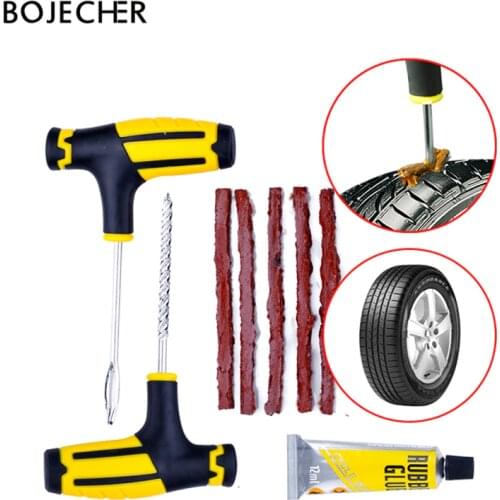 1 Set Tubeless Repair Car Tire Repair Tools Motorcycle Emergency Off road Tyre Repair Kit Puncture Plug Garage Car Accessories