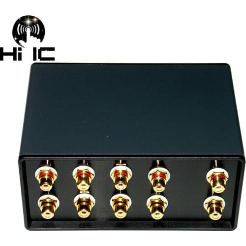 1 Input 4 Output Simultaneously Passive Audio Signal Switcher Switch Selector Box Sound HiFi Audio Signal Splitter With RCA
