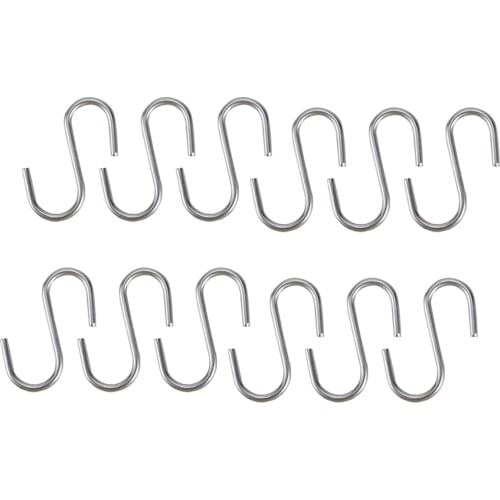 10 Pcs S Shaped Hooks Stainless Steel Heavy Duty Iron Wire Clasp Over Tool Utensils Hangers Door Clothes Rack for Kitchen Home