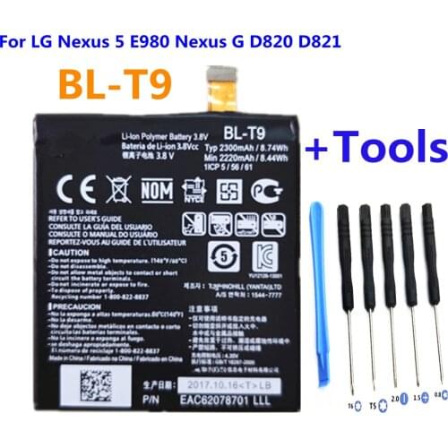 100% Top quality 2300mAh BL-T9 Replacemetn Battery For LG Google Nexus 5 D820 D821 Nexus5 Battery