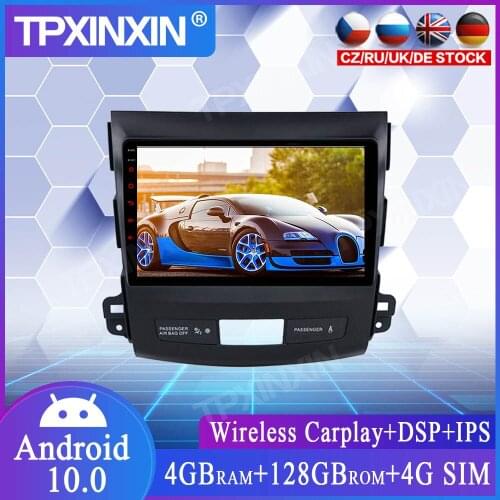 4+128G Android 10.0 For Mitsubishi Outlander 2007-2012 Car GPS Navigation Car Player Auto Radio Tape Recorder Stereo Head Unit