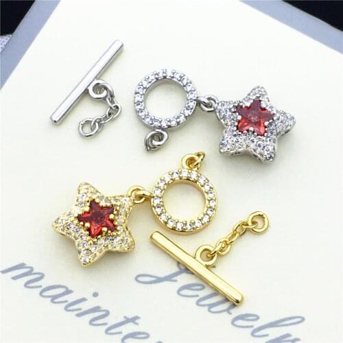 DIY accessories 14K miniature zircon circular extended link buckle pearl necklace bracelet buckle wholesale