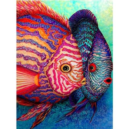 Tropical Animal 5d diy diamond painting mosaic cross stitch full square round drill fish diamond embroidery gift decor JX2483