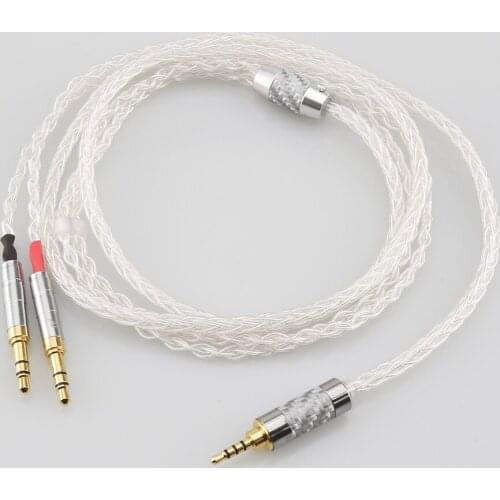 Audiocrast 810Ag 99% Pure Silver 8 Core Headphone Cable For Denon AH-D600 D7100 Hifiman HE1000se HE6se he400i he400se arya