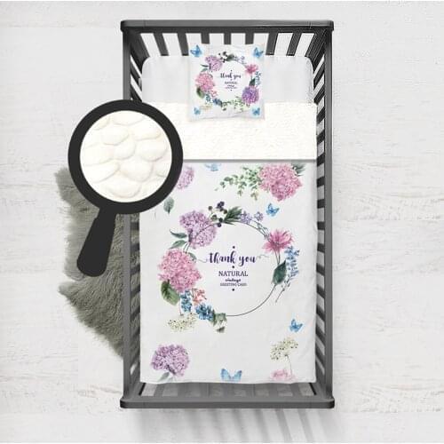 Kids Minky Blanket Super Soft and Warm Baby Blankets Children for Couch and Bed Flower Crown Pink Blue Natural Model 025