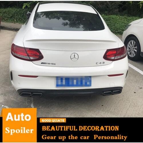 For 2017 2018 Benz W205 C-class coupe Spoiler ABS Car Rear Wing Spoiler For Benz W205 two DOOR C180 C250 C350 C63 coupe Spoiler