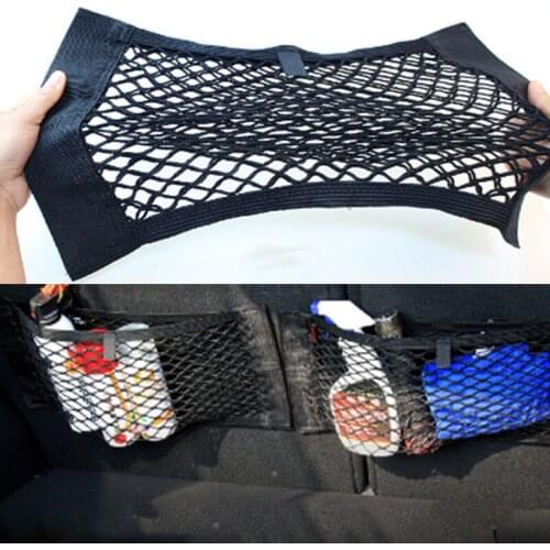 Car Back Rear Trunk Seat Elastic String Net Mesh Storage Bag Pocket Cage Auto Organizer Seat Back Bag Car Trunk Storage