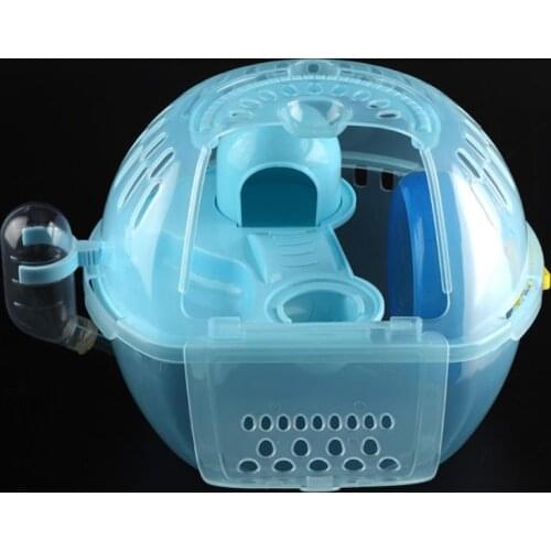 Hamster House Cage Portable Transparent Plastic Travel Carrier Mouse House Accessories Hamster Small Pet Supplies