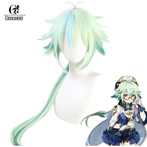 ROLECOS Sucrose Cosplay Wig Game Genshin Impact Sucrose Cosplay Wig Women 100cm Headwear Synthetic Long Hair Heat Resistant