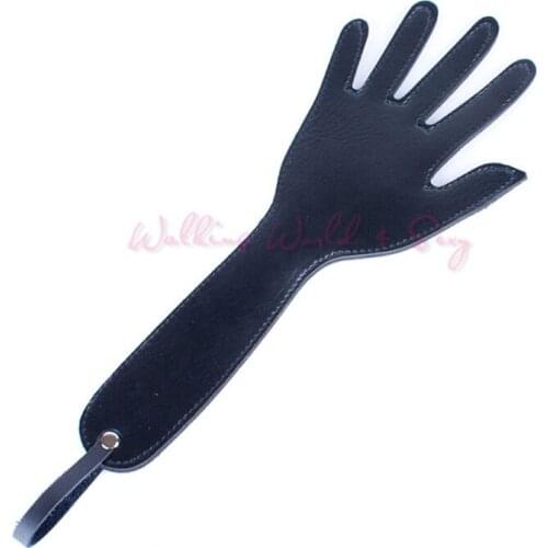 35CM Hand Shape Leather Spanking Paddle Fetish Whip Flogger Slave Paddle Bondage Punish Toys Adult Sex Toys For Couple Flirting