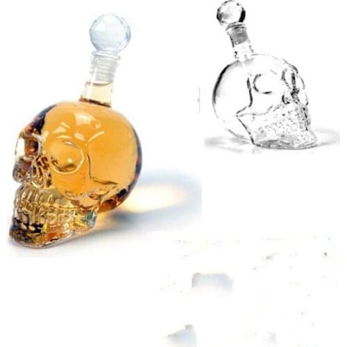 Creative 350-1000mll skull vodka foreign wine bottle cup glass dispenser insulated wine glass drinking glasses wine glasses