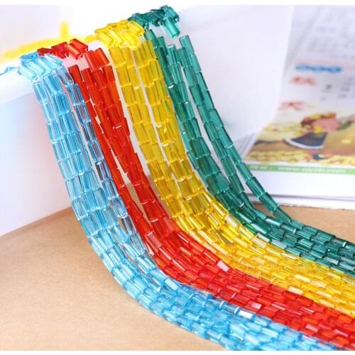 Crystal Glass Rectangle Beads DIY 3x6/4x8MM Long Square Beaded Craft Material Making Jewelry Design Supplier Wholesale In Bulk