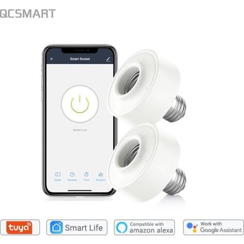 Tuya Smart Life Remote Control Light Socket Lamp Holder E27/E26 Timer Switch works with Echo Alexa and Google Home Voice Control