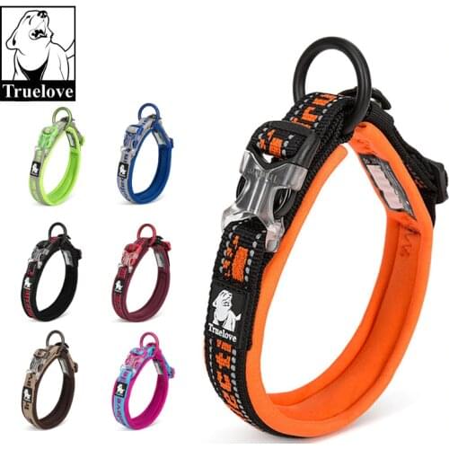 Truelove Neoprene 3M Refelctive Dog Collar Nylon Adjustable Pet Dog Collars Running Soft Padded Small Medium Large Dogs Puppy
