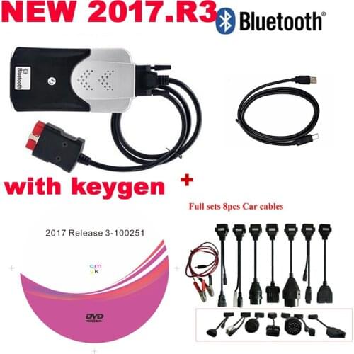 2021 New vd tcs Obd Obd2 Scanner For Delphis vd tcs 2017.R3 Bluetooth For Car Truck Diagnostic Tool+8 Pcs Car Cables