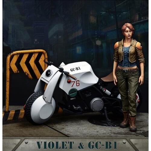 New Unassembled 1/ 20 90mm future soldier motorbike and woman soldier 90mm Resin Kit DIY Toys Unpainted kits