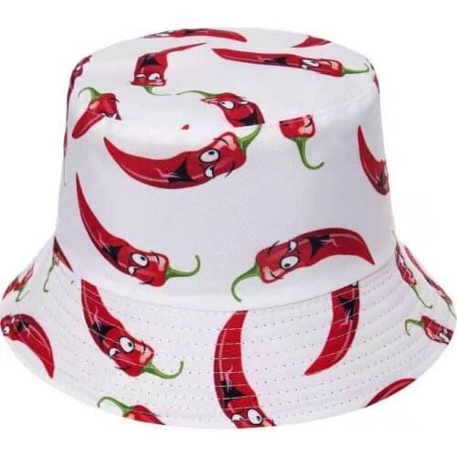 Summer Vegetables Print Bucket Hats For Unisex Fashion Hip Hop Sun Visor Hat Men Women Reversible Fishermans Cap Panama Gorros