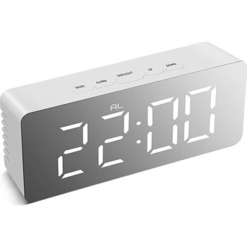Hot Sale Modern Design Table Beautiful Alarm Clock LED Digital Mirror Table Clock