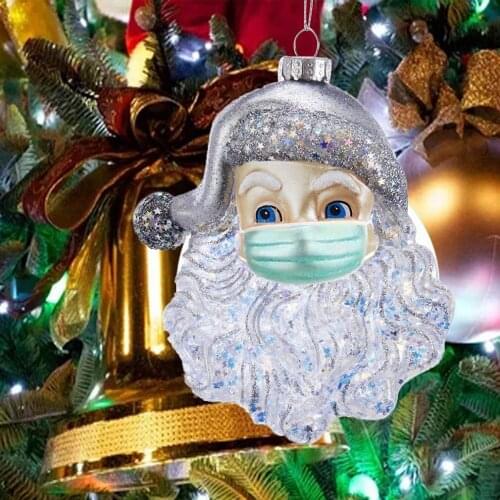 Alloy Santa Claus New Year Natural Wood Christmas Tree Ornaments Pendant Hanging Gifts Xmas Decor for Home Party Decorations