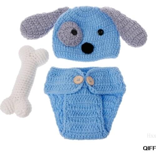 Newborn Photography Props Lovely Dog Costume Set knitting studio photography Hxx