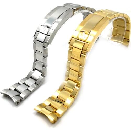 Stainless steel strap mens watch accessories 20mm for Rolex water ghost outdoor sports waterproof womens watch strap band