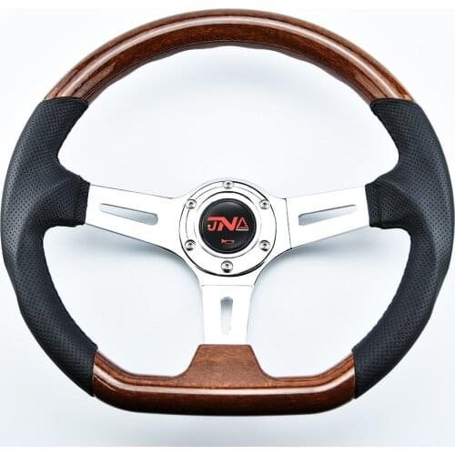 Auto Part Universal 14inch Copy Wood Racing Game Classics Steering Wheel with horn button