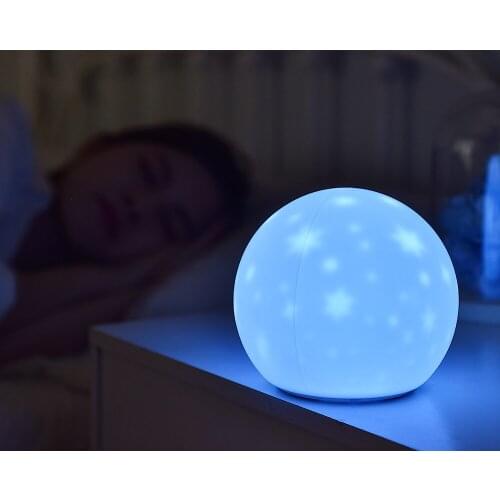 Silicone Moon Light LED Night Light Star Projector Lamp USB Rechargeable Dimmable Bedside Lamp for Children Kids Baby Gift