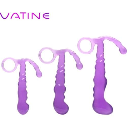 VATINE Purple Butt Plug for Beginner Anal Plug with Pull Ring Sex Toys for Men Women S/M/L Prostate Massager Adult Products
