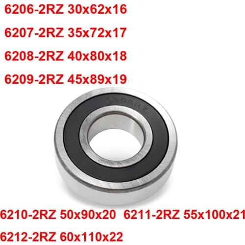 1pc 6206 6207 6208 6209 6210 6211 6212-2RZ Industry Motor Spindle Ball Bearing 30x62x16 35x72x17 40x80x18 45x89x19 50x90x20