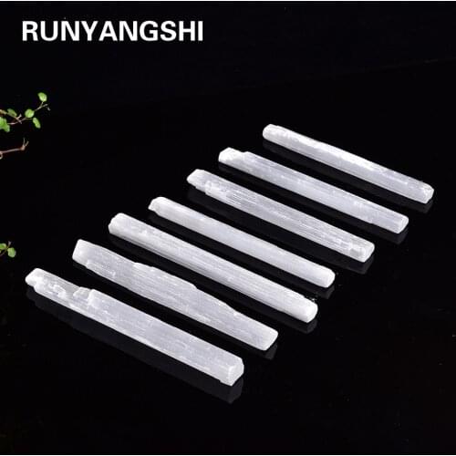 10pcs 12-15cm Irregular Selenite Crystal Stick Wand Polishing Crystal Stone Reiki Healing Energy Infused Stone Tray Pedestal