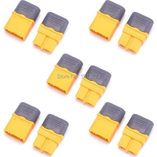 10 x Amass XT60H XT60+ Plug Connector With Sheath Housing 5 Male 5 Female ( 5 Pairs ) for FPV Battery parts