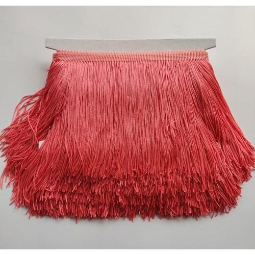 15CM Long 1 Meters Watermelon Red Lace Fringe Trim Polyester Tassel Fringe Trimming For Dress Stage Garment Curtain Accessories