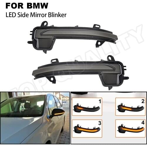 2PCS For BMW 2 Series F45 Active Tourer F46 Gran Tourer X1 F48 LED Dynamic Turn Signal Light Sequential Side Mirror Blinker