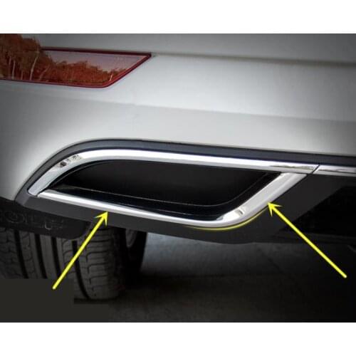 2PCS/SET Stainless Steel Tail throat Pipe Decorative sequins For Volkswagen Golf 7 /7.5 2018 Exterior car accessory