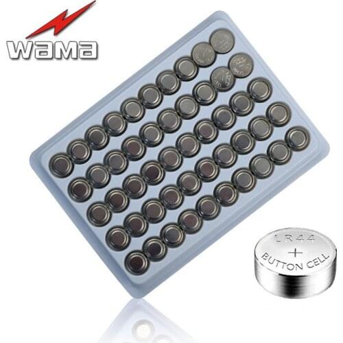 50x Wama AG13 Alkaline Button Cell Coin Batteries 357A LR44 LRA76 L1154 1.55V for Colorful Night Light Alarm Watch