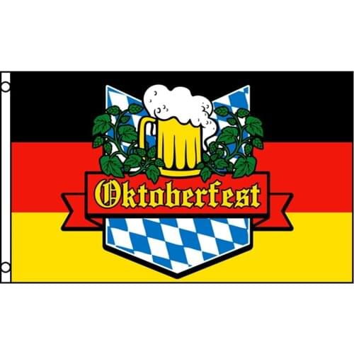 60X90CM/90X150cm/120X180CM OKTOBERFEST Flag Banner 100D Polyester Brass Grommets Custom