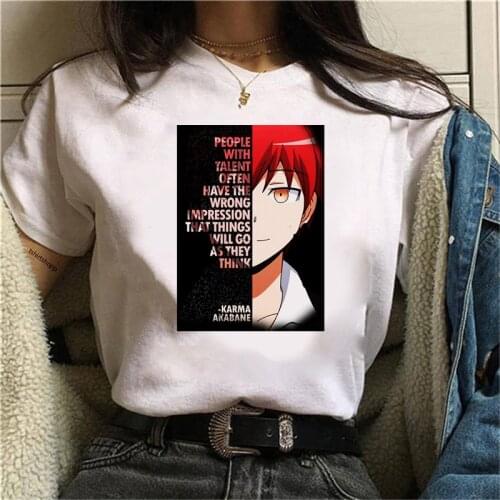 Anime Karma Akabane T-shirts Funny Graphic Clothes Harajuku Tee Shirt Summer Clothing Fashion Female Tops Soft Women Tshirt
