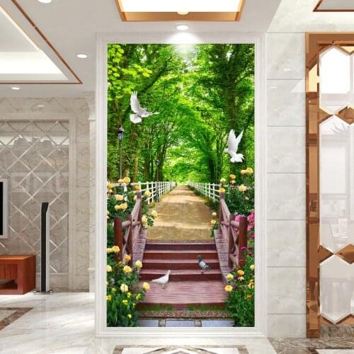 White Pigeon Stone Ladder DIY Door Sticker Home Decoration Wall Stickers Kitchen Bedroom Art Mural Peel & Stick PVC Wall Paster