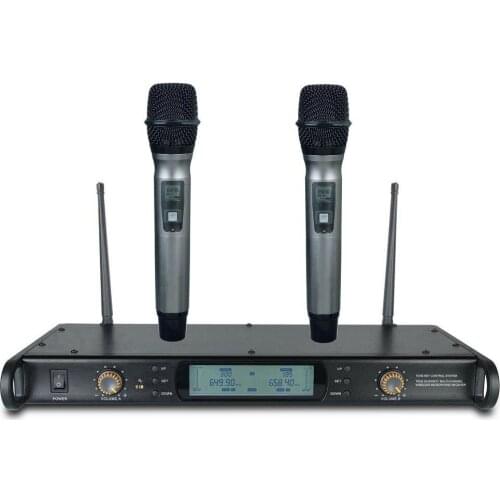 Bolymic UHF Cordless Wireless Microphone Systems for Church School 2 Karaoke Microphone Professional Stage Mics For Singing DJ