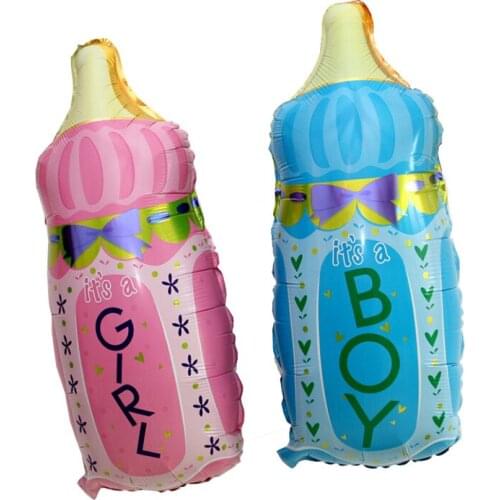Large Baby Boy Girl Cute Milk Bottle Baby Shower Foil Balloons Kids Happy Birthday Party Supplies Decoration